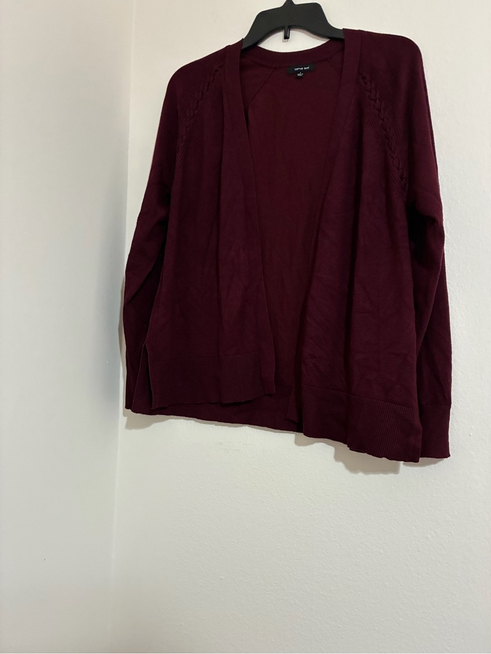 Verme Ami Open-Front Blazer in Wine
